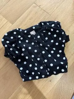 petit main 水玉リボン付きトップス90