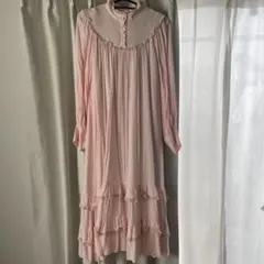 maria pipi ロングワンピース　フリル　ギャザー　ロリータ　ピンク