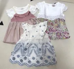 美品！　プティマイン　チュニック3枚セット　花柄　インド綿オーバーレース