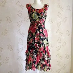 ＊未使用タグ付【RALPH LAUREN】ワンピース リボン 花柄　黒タグ　6