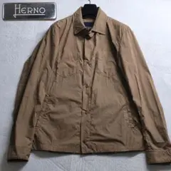 ほぼ未使用 Herno 薄手 ナイロンジャケット M ダブルジップ カーキ系