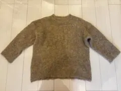ブラウン系ウール混合長袖ニット Mサイズ archives