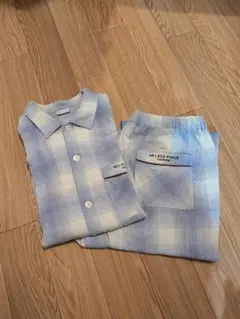 GELATO PIQUE ブルーチェックルームウェアセット