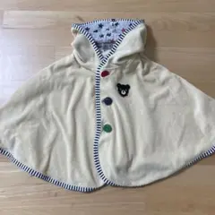 DOUBLE.B ミキハウス　ベビーポンチョ クリーム色