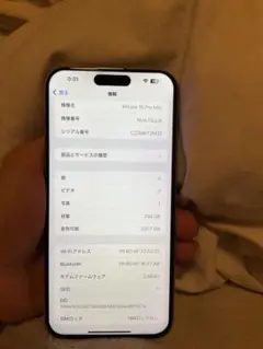 Apple iPhone 15 Pro Max 256GB，美品，バッテリー98