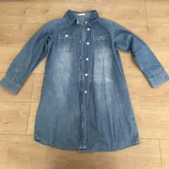 デニムシャツワンピース　長袖 130