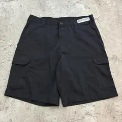 Cintas　ワークカーゴショーツ　W34　ブラック　無地　古着　作業着
