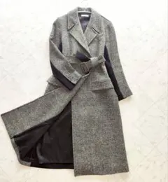 EPOCA*エポカ　アルパカ混　フリルベルテッドロングコート　キャメル40 ライトウールリバー ロングコート(コート)｜EPOCA(エポカ)の