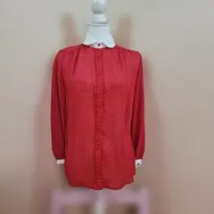 KRIZIA 絹100％ プリーツ ブラウス エンジ 小花柄 38 S 美品 - メルカリ
