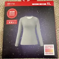 超極暖ヒートテッククルーネックT XL グレー