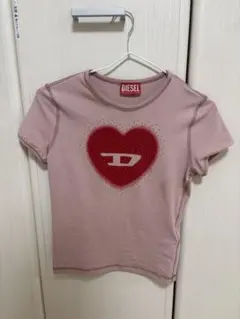 DIESEL ディーゼル ハートロゴ Tシャツ ピンク Mサイズ - メルカリ