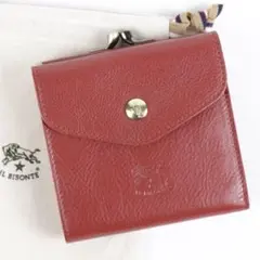 新品 イルビゾンテ がま口 財布 レッド コインケース 二つ折り財布 ミニ財布