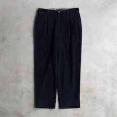 90sトミーヒルフィガー ワンタックコーデュロイスラックスネイビー W33L30
