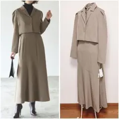 ルイルエブティック クロップド テーラード ジャケット マーメイド ワンピース