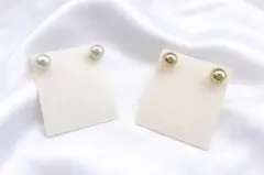 【新品☆送料込み】8㎜パール×ゴールドスタッドピアスセット