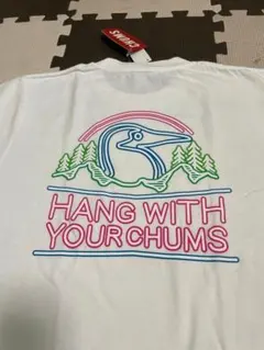 S ホワイト キャンプ チャムス CHUMS tシャツ 半袖 新品　アウトドア