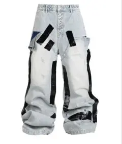 RYE CHASIN ダメージ加工 バギーパンツ ワイド 白 y2k opium RYE CHASIN ダメージ加工 バギーパンツ ワイド 白 y2k opium - メルカリ