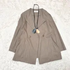 【美品】SIMPRICITE シンプリシテ 麻混 ジャケット モカ レーヨンのサムネイル