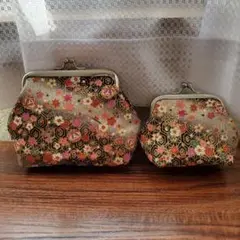 和柄がま口２個セット 口金10cmと7.5cm