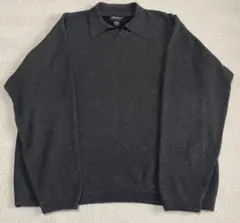 Eddie Bauer えり付き　ダークグレー コットンニット