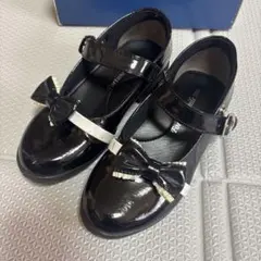 フォーマルシューズ ブラック リボン付き20cm