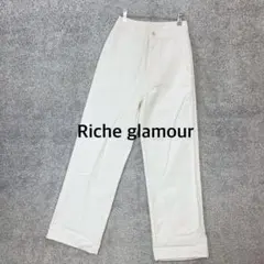 【Richeglamour】ワイドデニムパンツ ホワイト Mのサムネイル