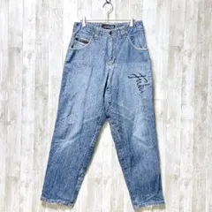 フブ　デニム　ジーンズ　90年代　ヒップホップ　ストリート　太め　ダメージ加工のサムネイル