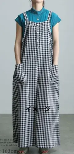 新品 ハンドメイド ギンガムチェック サロペットパンツ