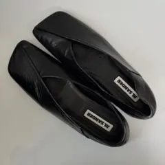JIL SANDER レザー スクエアトゥ バレエ フラットシューズ