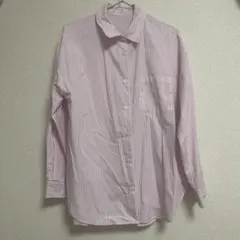 GU ストライプオーバーサイズシャツ（長袖）