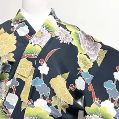 小紋　牡丹　菊花　梅花　松　華やか　お洒落　着物　040k