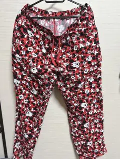 ディズニー ミッキーマウス 総柄 ルームパンツ レッド　UNIQLO ユニクロ