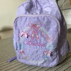Catharine 薄紫色 リボン ドット リュックのサムネイル
