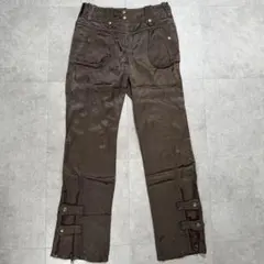 Y2K 平成 ブラウン ギミックデザインパンツ