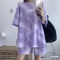 ルームウェア　パープル　タイダイ柄　スポーツ　L レディース　セール　部屋着