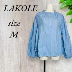 ラコレ ブラウス シャツ ジャケット ストライプ 水色 青 962
