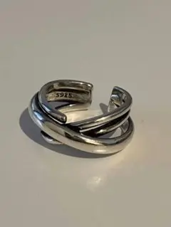 指輪 シルバー ヴィンテージ風 クロス オープン リング レディース メンズ
