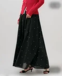 BAYFLOW 　ドット刺繍フレアスカート