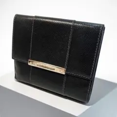 Salvatore Ferragamo 二つ折り財布 本革 ブラック イタリア製のサムネイル