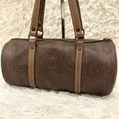 美品ETRO エトロ ペイズリー柄PVCレザー ミニ ボストン ハンドバッグ