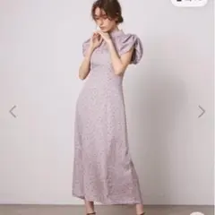 タイムセール中！SNIDEL パフスリーブ ドット柄ワンピース 0サイズ グレー