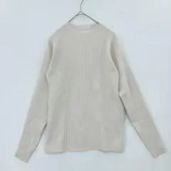 chocol raffine robe リブ編み長袖ニット オフホワイト