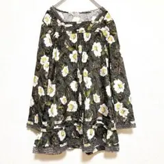 インゲボルグ フリル レース 花柄 カットソー ティアード チュニック9号