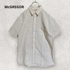 McGREGOR 半袖チェックシャツ L 黄色系 清涼感 ゆったり レトロのサムネイル