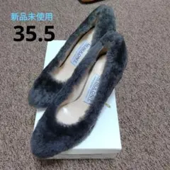 新品未使用　NEBULONI E.ネブローニ ファーパンプス グレー 35.5のサムネイル