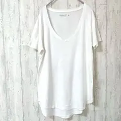 アバクロンビー&フィッチ Vネック Tシャツ S ホワイト 白 半袖 アバクロ