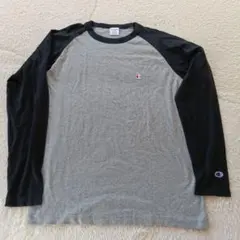 Champion X-L長袖カットソー グレー/ブラック