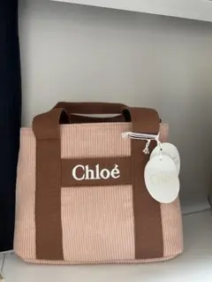 Chloé コーデュロイ トートバッグ ピンク