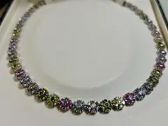 希少・美品】miu miu マルチカラー ビジュー フラワーネックレス 