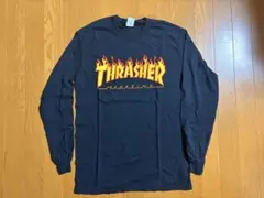 THRASHER スラッシャーフレイムロゴ 長袖Tシャツ ロンT ブラック Sのサムネイル